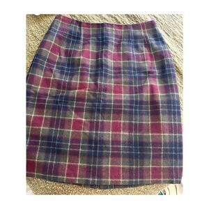 Vintage Savannah wool blend plaid mini skirt lined dark academia casual business